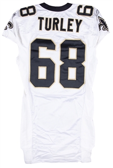 2001 Kyle Turley Game Used New Orleans Saints White Jersey Photo Matched To 11/4/2001